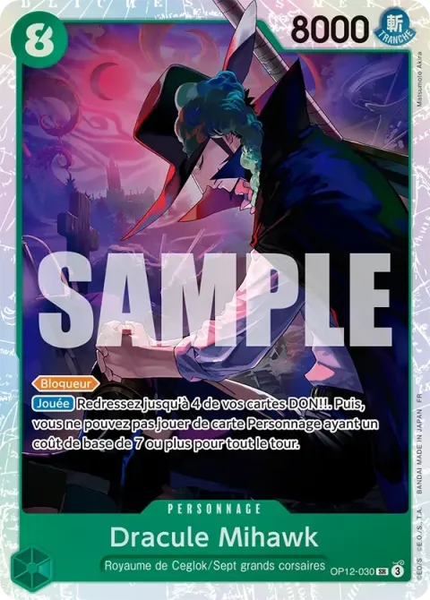 Carte One Piece Dracule Mihawk OP12-030, extension L’héritage du maître