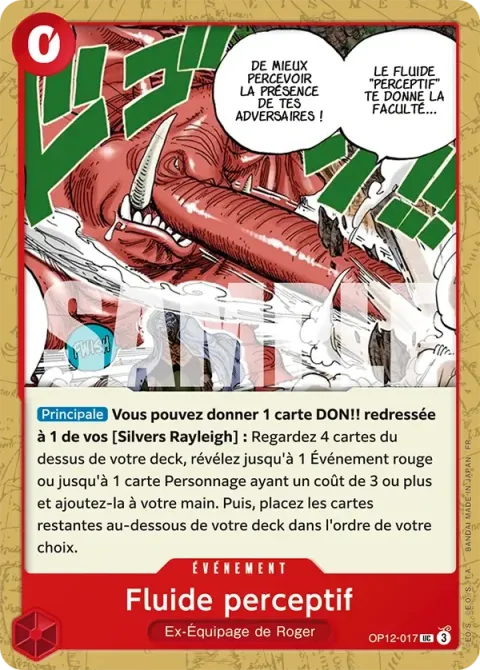 Carte One Piece Fluide perceptif OP12-017, extension L’héritage du maître