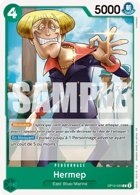 Carte One Piece Hermep OP12-033, extension L’héritage du maître