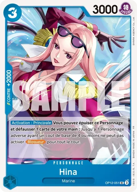 Carte One Piece Hina OP12-051, extension L’héritage du maître