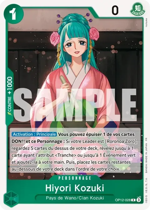 Carte One Piece Hiyori Kozuki OP12-028, extension L’héritage du maître