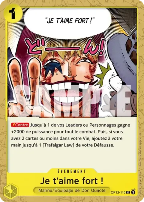 Carte One Piece Je t’aime fort ! OP12-115, extension L’héritage du maître
