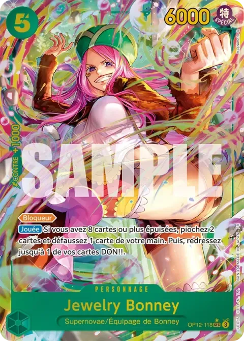 Carte One Piece Jewelry Bonney OP12-118 · parallèle, extension L’héritage du maître