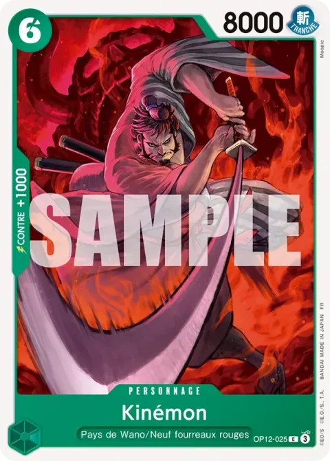 Carte One Piece Kinémon OP12-025, extension L’héritage du maître