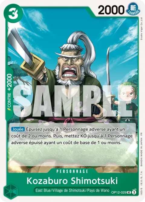 Carte One Piece Kozaburo Shimotsuki OP12-029, extension L’héritage du maître
