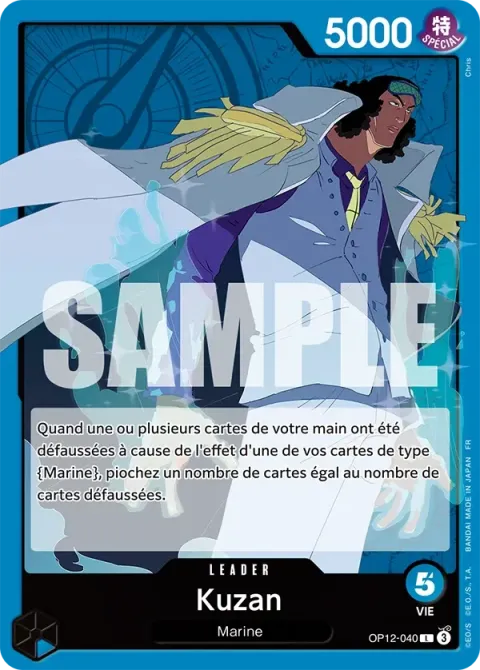 Carte One Piece Kuzan OP12-040, extension L’héritage du maître