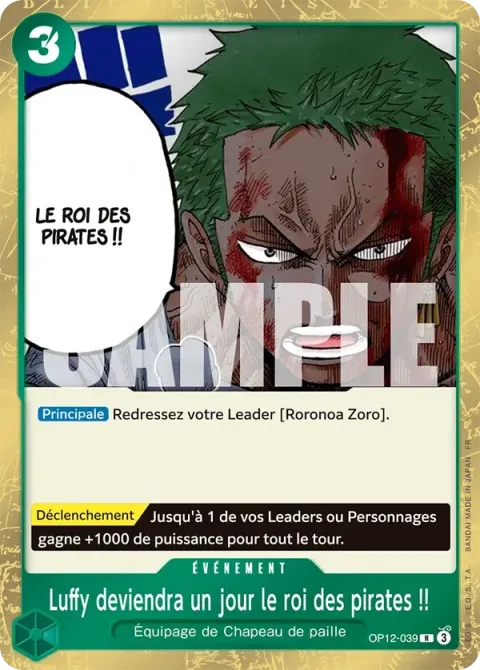 Carte One Piece Luffy deviendra un jour le roi des pirates !! OP12-039, extension L’héritage du maître