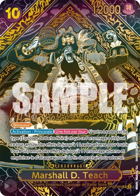 Carte One Piece Marshall D. Teach OP09-093 · parallèle 4, extension L’héritage du maître