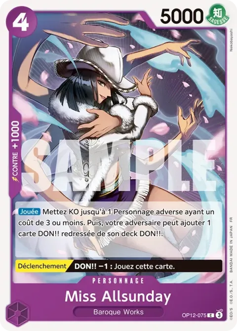 Carte One Piece Miss Allsunday OP12-075, extension L’héritage du maître