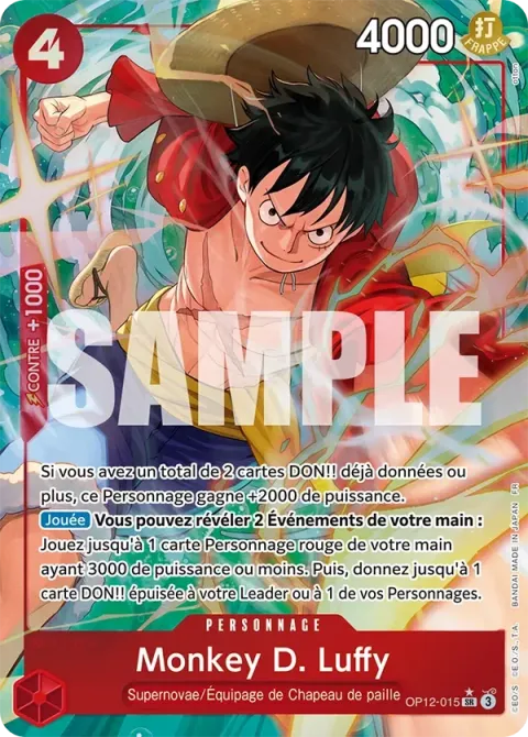 Carte One Piece Monkey D. Luffy OP12-015 · parallèle, extension L’héritage du maître