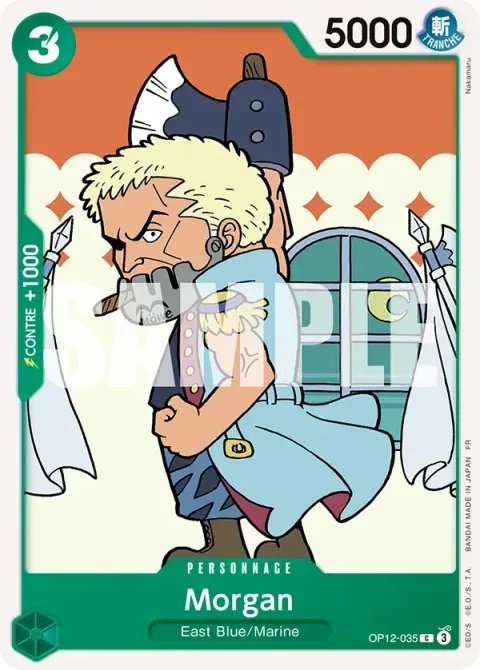 Carte One Piece Morgan OP12-035, extension L’héritage du maître