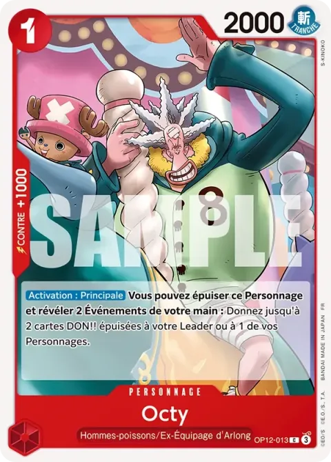 Carte One Piece Octy OP12-013, extension L’héritage du maître