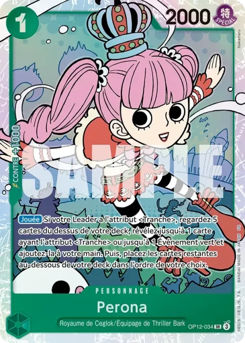 Carte One Piece Perona OP12-034, extension L’héritage du maître