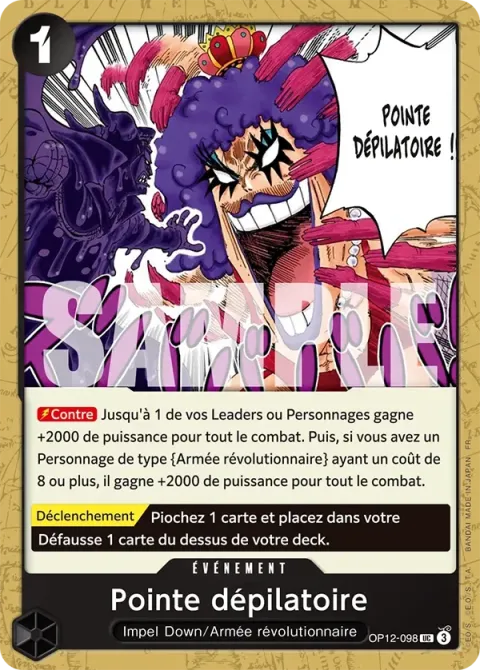 Carte One Piece Pointe dépilatoire OP12-098, extension L’héritage du maître