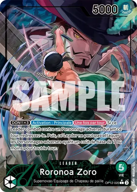 Carte One Piece Roronoa Zoro OP12-020 · parallèle, extension L’héritage du maître