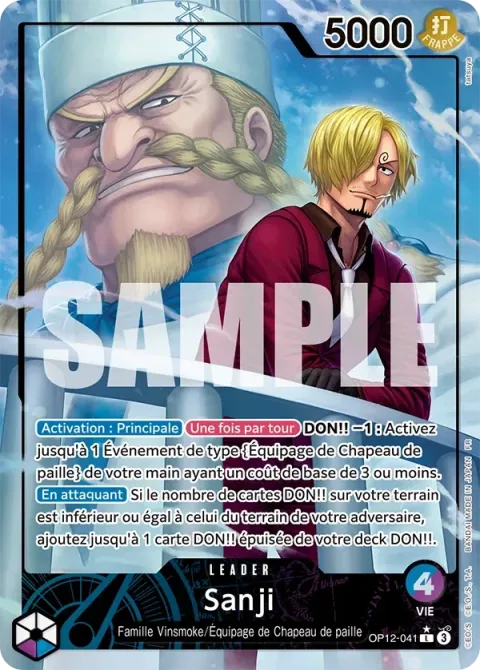 Carte One Piece Sanji OP12-041 · parallèle, extension L’héritage du maître