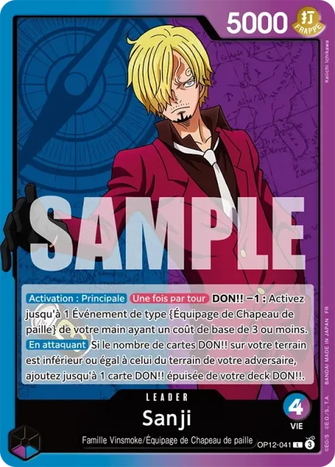 Carte One Piece Sanji OP12-041, extension L’héritage du maître
