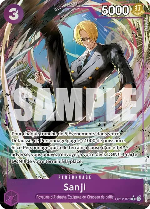 Carte One Piece Sanji OP12-070 · parallèle, extension L’héritage du maître