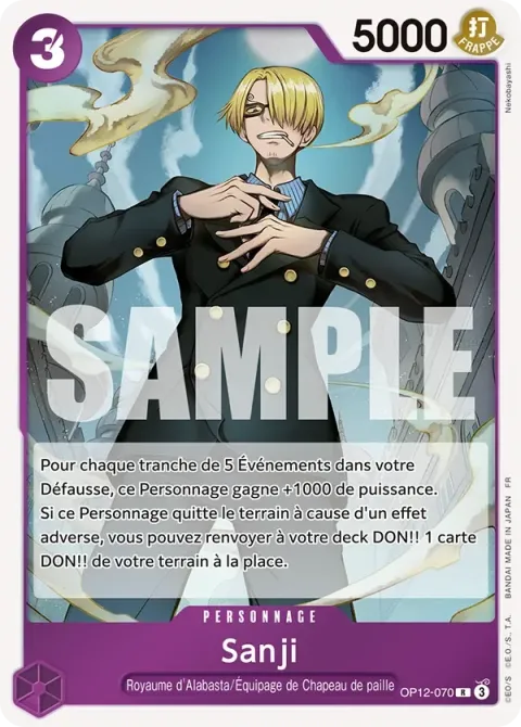 Carte One Piece Sanji OP12-070, extension L’héritage du maître