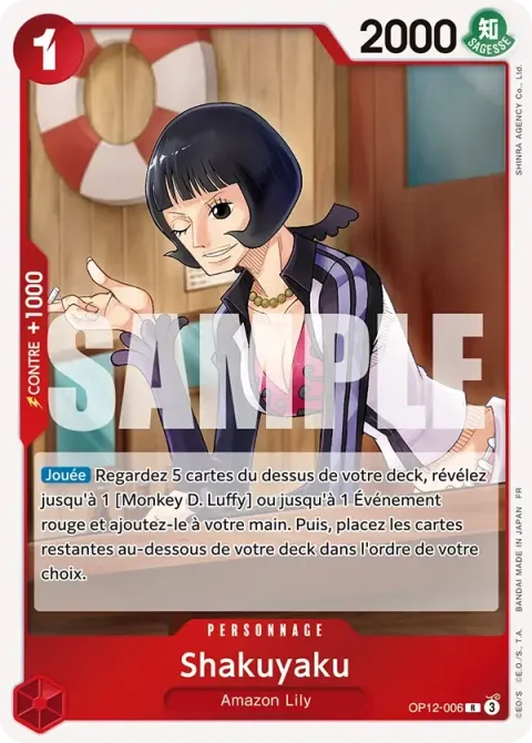 Carte One Piece Shakuyaku OP12-006, extension L’héritage du maître