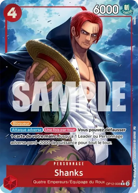 Carte One Piece Shanks OP12-008 · parallèle, extension L’héritage du maître