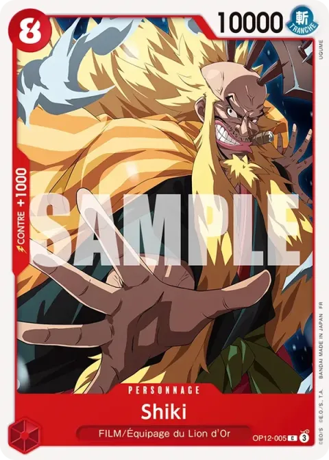 Carte One Piece Shiki OP12-005, extension L’héritage du maître
