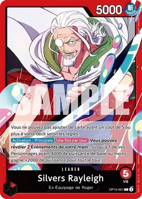 Carte One Piece Silvers Rayleigh OP12-001, extension L’héritage du maître