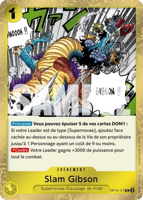 Carte One Piece Slam Gibson OP12-117, extension L’héritage du maître