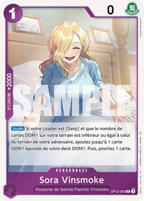 Carte One Piece Sora Vinsmoke OP12-062, extension L’héritage du maître