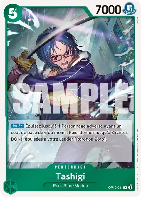 Carte One Piece Tashigi OP12-031, extension L’héritage du maître