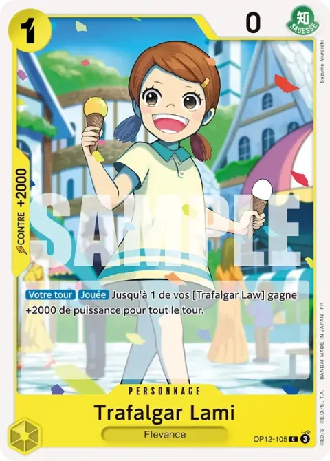 Carte One Piece Trafalgar Lami OP12-105, extension L’héritage du maître