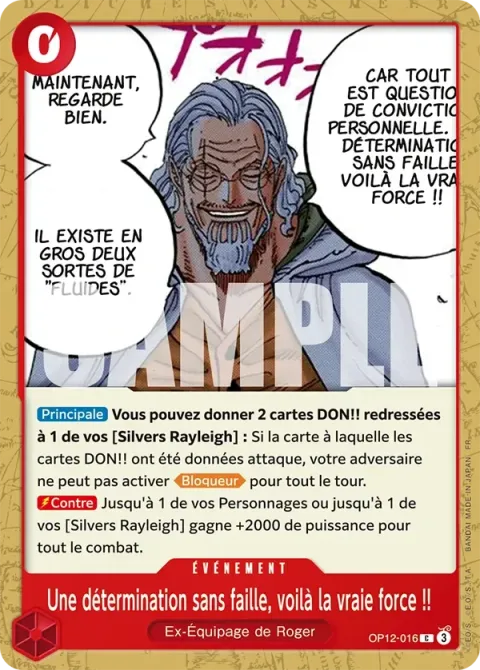 Carte One Piece Une détermination sans faille, voilà la vraie force !! OP12-016, extension L’héritage du maître
