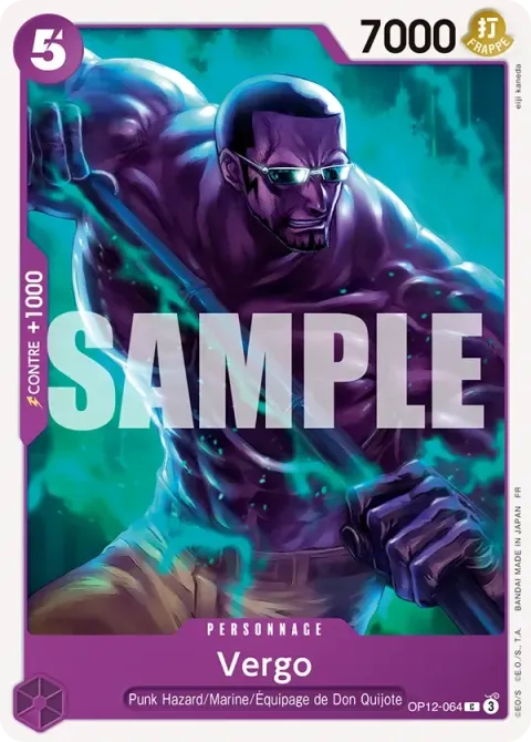 Carte One Piece Vergo OP12-064, extension L’héritage du maître