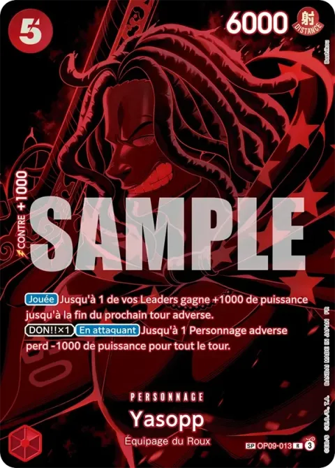 Carte One Piece Yasopp OP09-013 · parallèle 2, extension L’héritage du maître