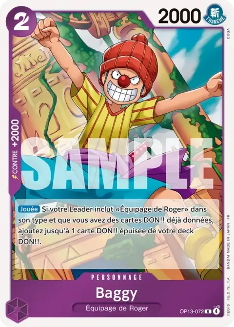 Carte One Piece Baggy OP13-072, extension Successeurs