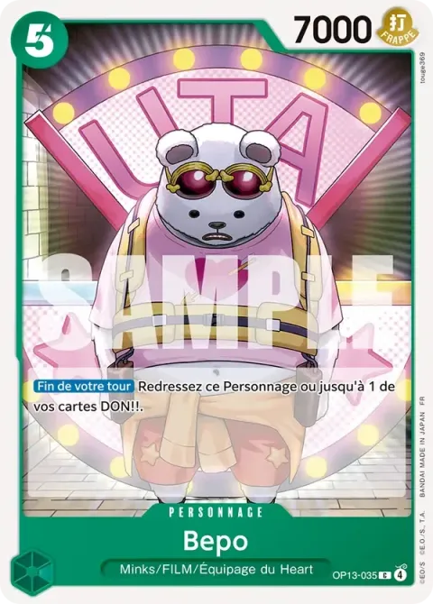 Carte One Piece Bepo OP13-035, extension Successeurs