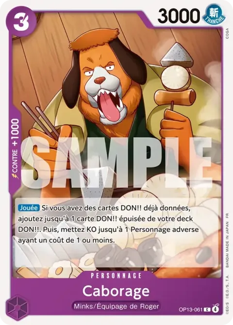 Carte One Piece Caborage OP13-061, extension Successeurs