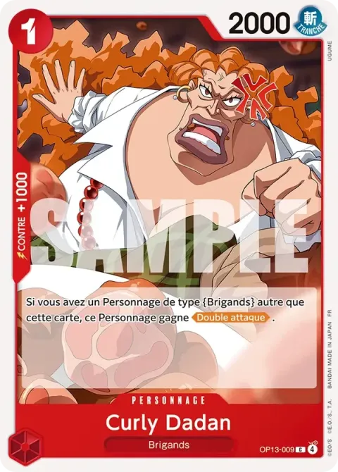 Carte One Piece Curly Dadan OP13-009, extension Successeurs