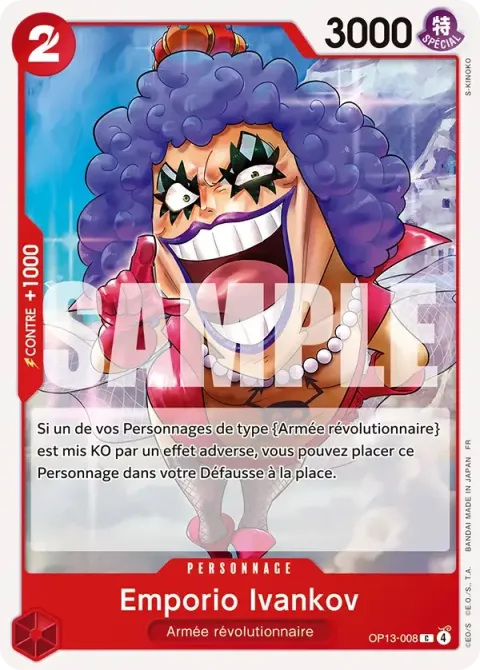 Carte One Piece Emporio Ivankov OP13-008, extension Successeurs