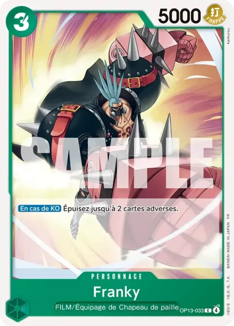 Carte One Piece Franky OP13-033, extension Successeurs