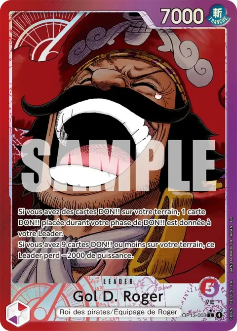 Carte One Piece Gol D. Roger OP13-003 · parallèle, extension Successeurs