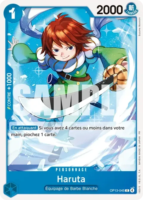 Carte One Piece Haruta OP13-045, extension Successeurs