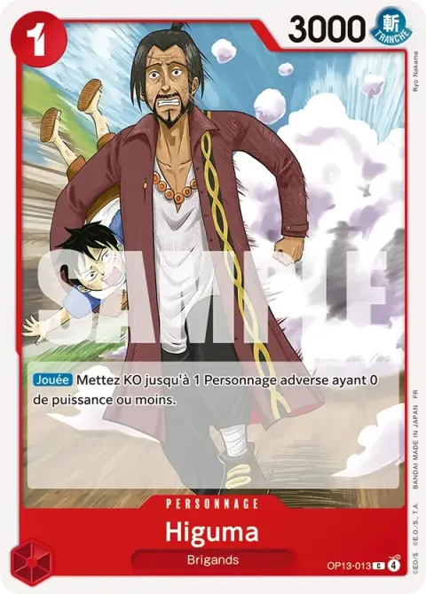 Carte One Piece Higuma OP13-013, extension Successeurs