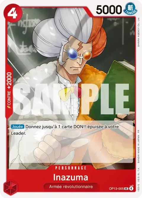 Carte One Piece Inazuma OP13-005, extension Successeurs