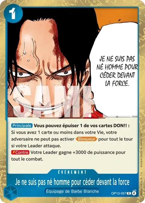 Carte One Piece Je ne suis pas né homme pour céder devant la force OP13-057, extension Successeurs