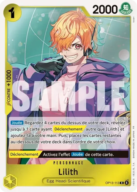 Carte One Piece Lilith OP13-113, extension Successeurs