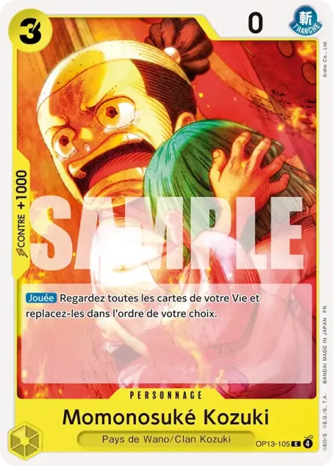 Carte One Piece Momonosuké Kozuki OP13-105, extension Successeurs