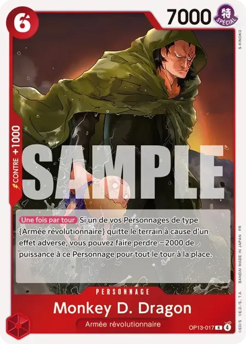 Carte One Piece Monkey D. Dragon OP13-017, extension Successeurs