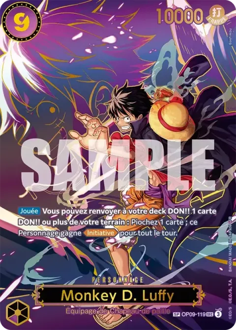 Carte One Piece Monkey D. Luffy OP09-119 · parallèle 3, extension Successeurs