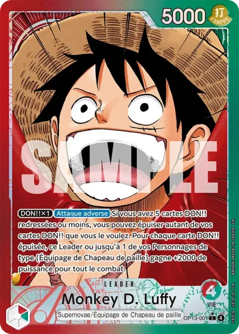 Carte One Piece Monkey D. Luffy OP13-001 · parallèle, extension Successeurs